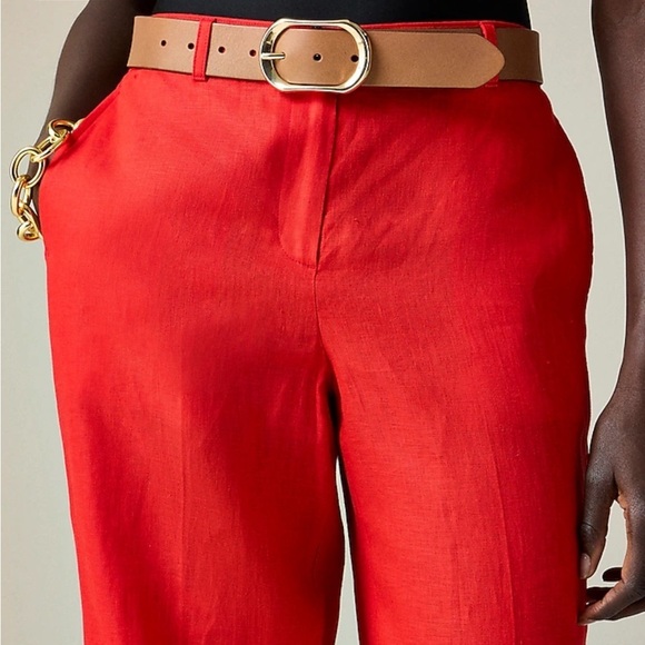 J crew Harbor pant in linen Red Arroyo - Picture 2 of 5